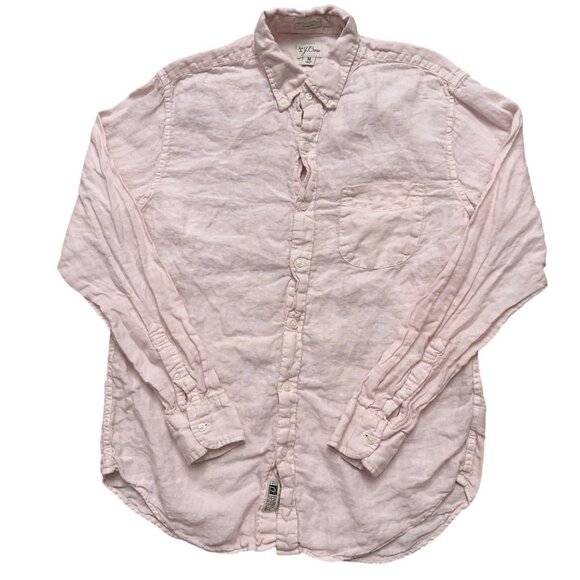J.Crew Shirt Mens Size M Long Sleeve Baird McNutt Linen Classic Fit Pink - Picture 1 of 7